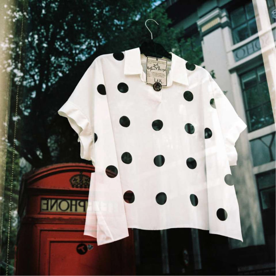 Polka Dot Black And White Blouse